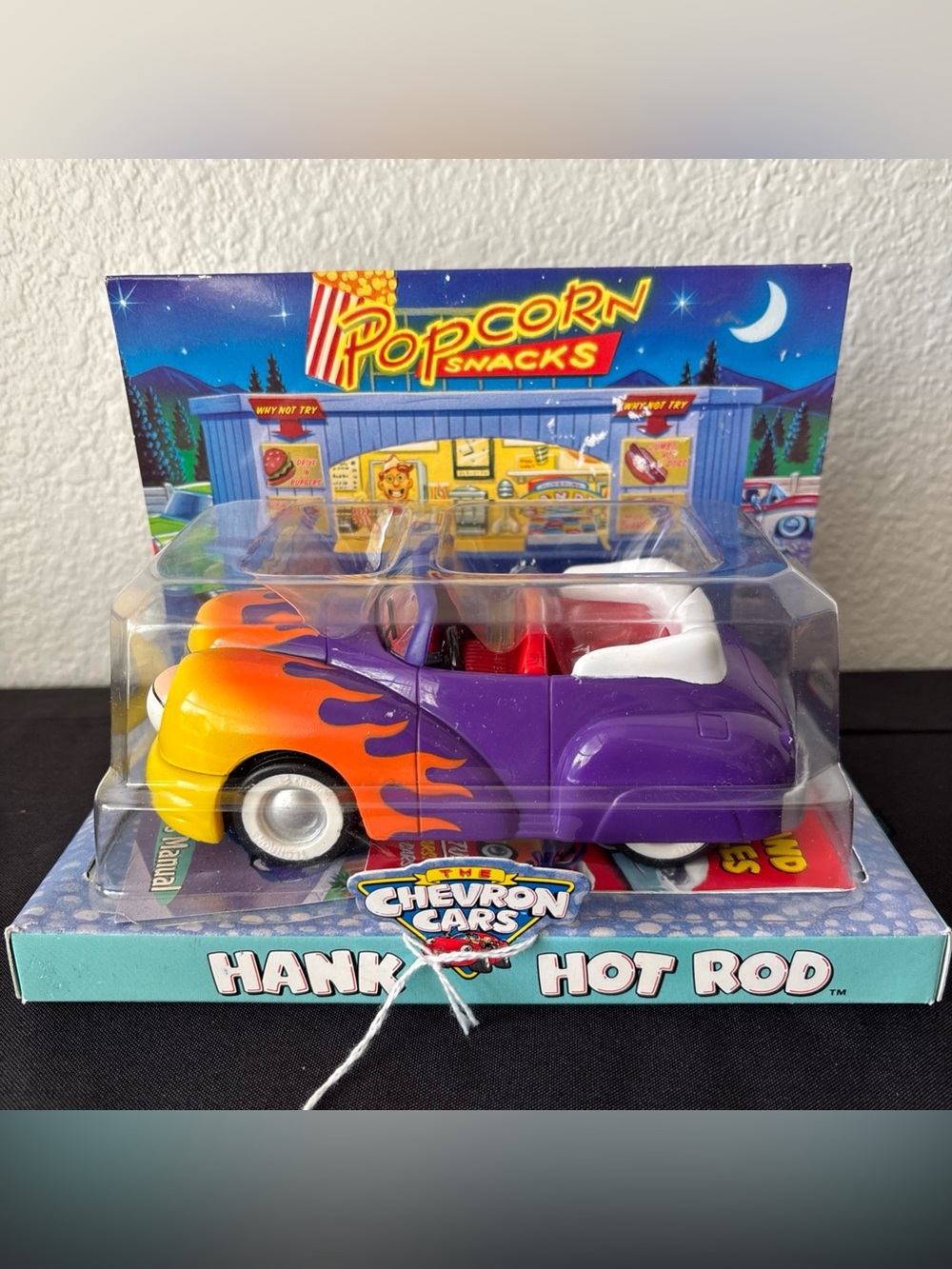 Chevron Cars Hank Hot Rod Purple Flame Convertible Toy Car New In Package